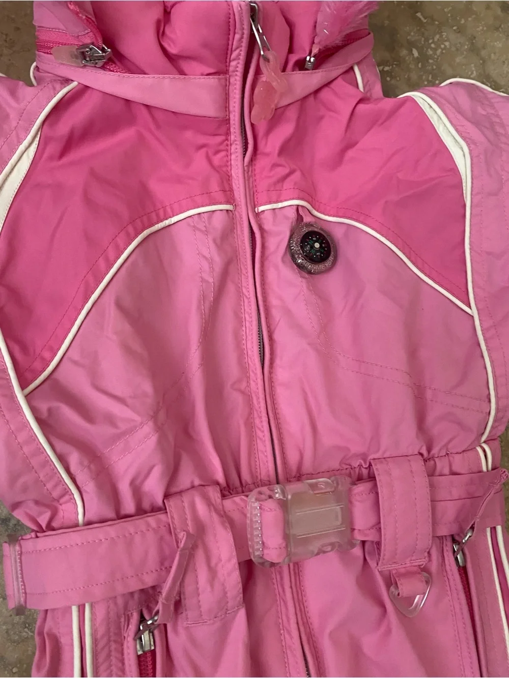 Obermeyer Preschool Girls Pink Belted One-Piece Ski Snow Gorpcore Suit Size 2